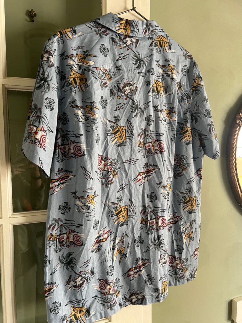 Pendleton Light Blue Tropical-Print Camp Shirt - Picture 6 of 8